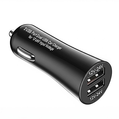Хорошая цена. Двойное USB зарядное устройство для автомобиля 2.4A 3.0A для автомобилей 12В-24В онлайн